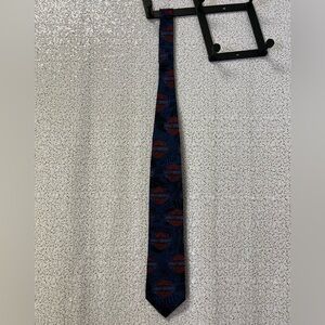 RM Style Ralph Marlin Vintage Red & Blue Harley-Davidson Silk Tie